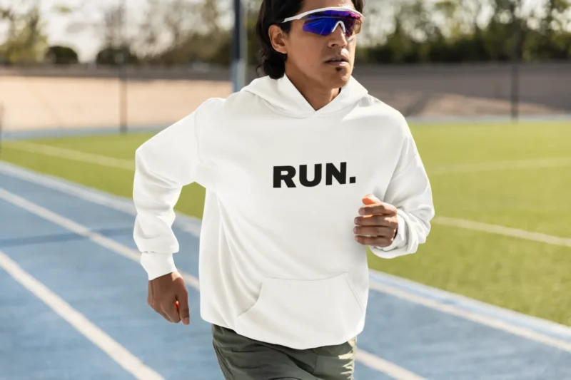 Runner's Hoodie - Embroidered 'RUN' Track Jacket for Athletes