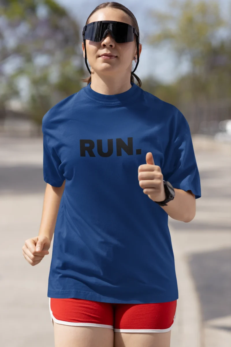 Women’s Oversized Performance T-Shirt – “RUN.” Graphic Athletic Tee - Image 3