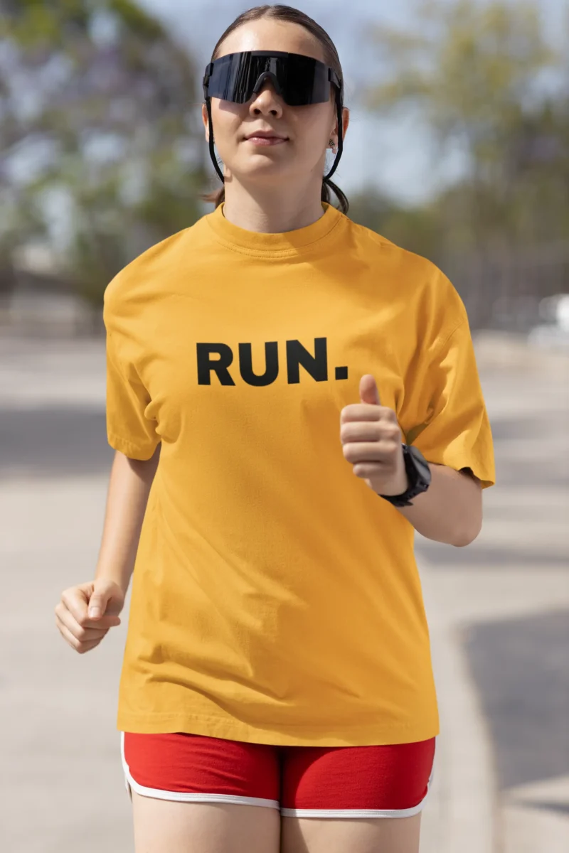 Women’s Oversized Performance T-Shirt – “RUN.” Graphic Athletic Tee - Image 2