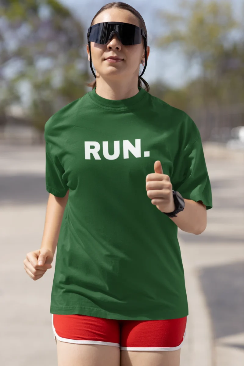 Women’s Oversized Performance T-Shirt – “RUN.” Graphic Athletic Tee - Image 7