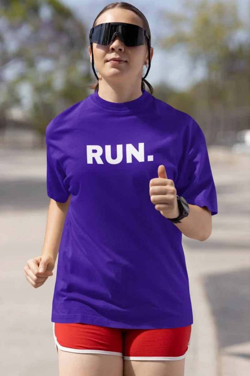 Women’s Oversized Performance T-Shirt – “RUN.” Graphic Athletic Tee - Image 5