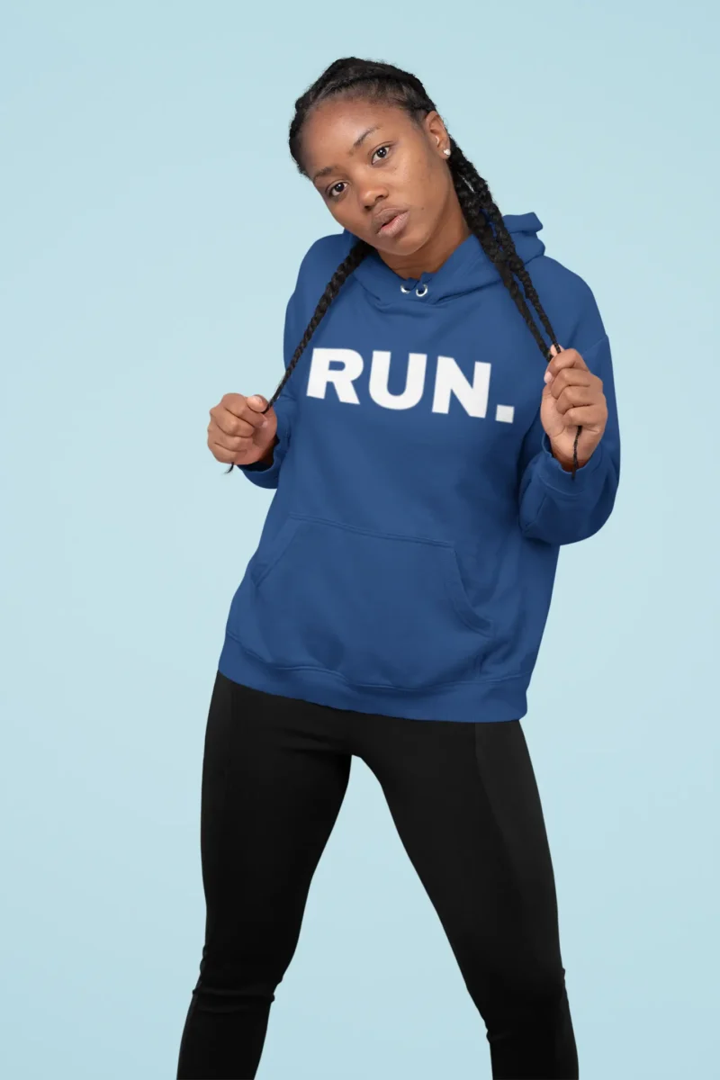 Women's RUN Hoodie - Motivational Running Pullover with Reflective Lettering - Image 5