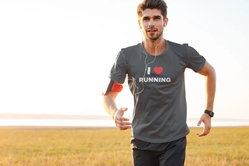 I ❤️ RUNNING" Activewear Tee – Men's Collection - Image 4