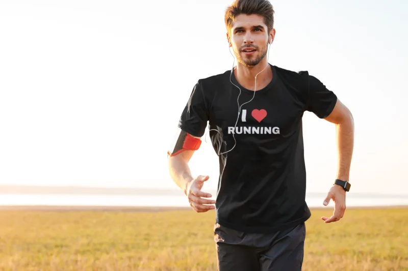 I ❤️ RUNNING" Activewear Tee – Men's Collection - Image 3