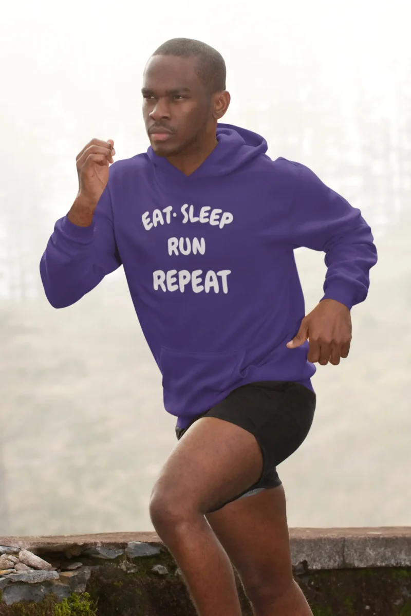 Eat. Sleep. Run. Repeat. – Men’s Active Hoodie Built for Runners. Worn by Hustlers. - Image 10