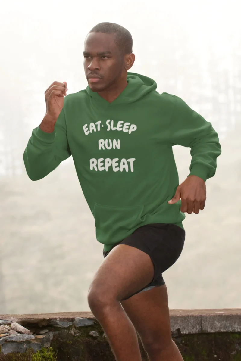 Eat. Sleep. Run. Repeat. – Men’s Active Hoodie Built for Runners. Worn by Hustlers. - Image 8