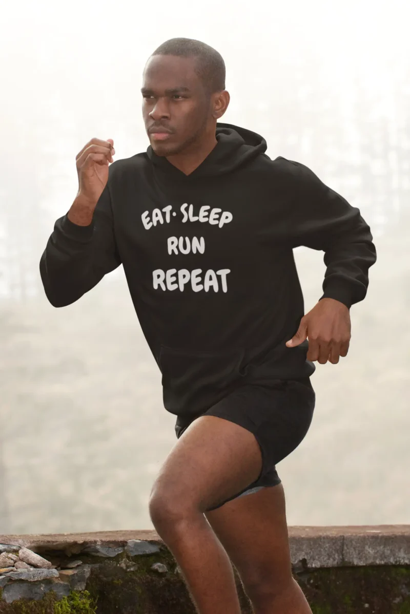 Eat. Sleep. Run. Repeat. – Men’s Active Hoodie Built for Runners. Worn by Hustlers.