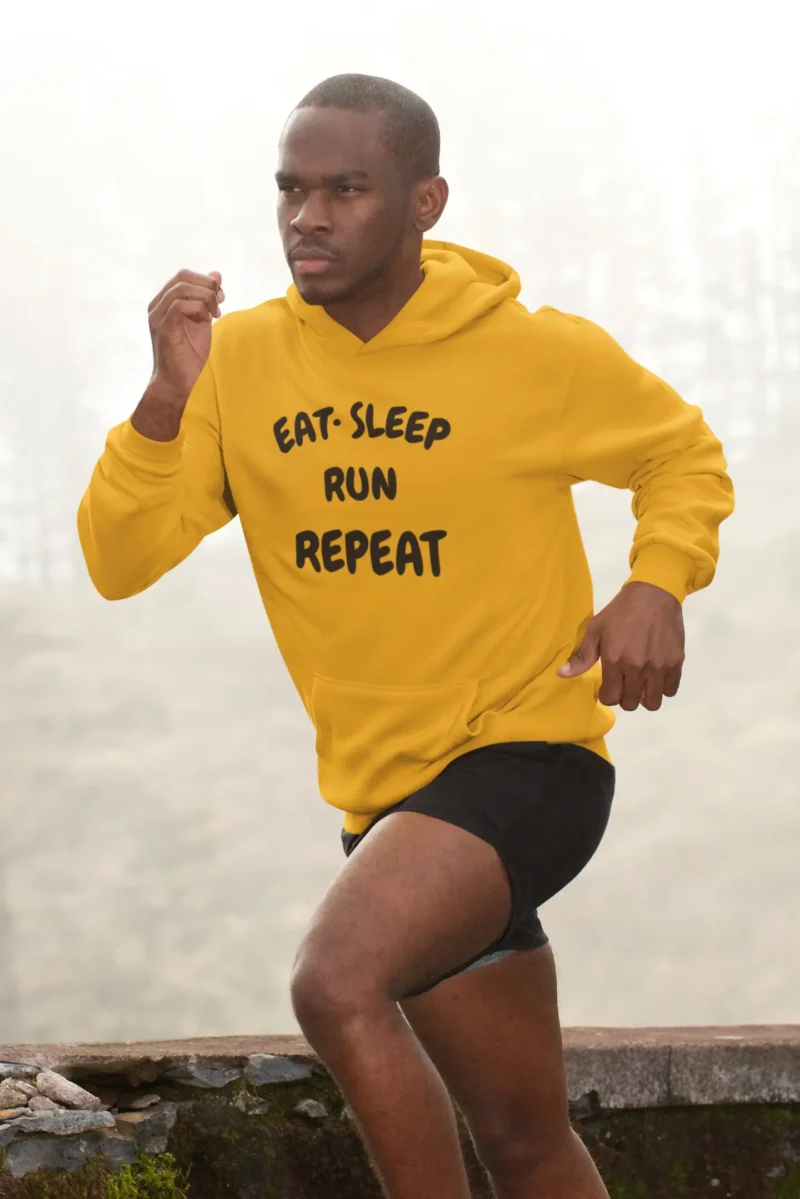 Eat. Sleep. Run. Repeat. – Men’s Active Hoodie Built for Runners. Worn by Hustlers. - Image 4