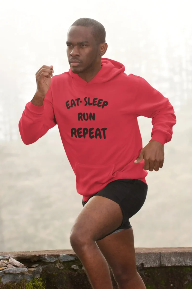 Eat. Sleep. Run. Repeat. – Men’s Active Hoodie Built for Runners. Worn by Hustlers. - Image 3