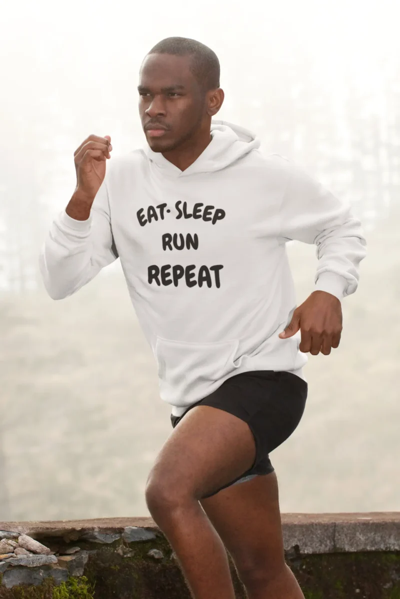 Eat. Sleep. Run. Repeat. – Men’s Active Hoodie Built for Runners. Worn by Hustlers. - Image 2