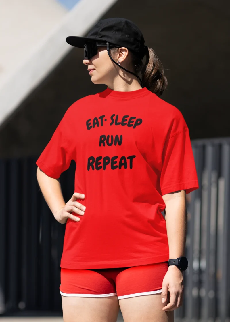 Eat. Sleep. Run. Repeat. – Oversized Women’s Runner Tee Your Lifestyle, On Your Shirt. - Image 7