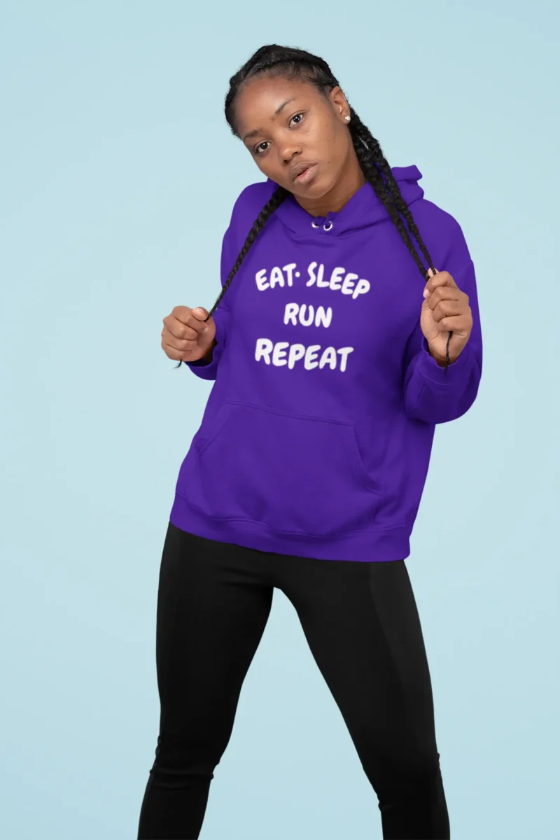 Eat. Sleep. Run. Repeat. – Women's Pullover Hoodie For the Runner Who Doesn’t Back Down—Even in the Cold. - Image 5