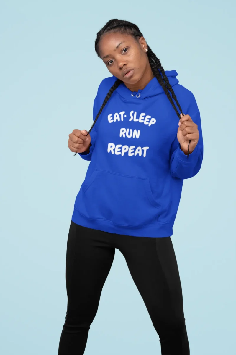 Eat. Sleep. Run. Repeat. – Women's Pullover Hoodie For the Runner Who Doesn’t Back Down—Even in the Cold. - Image 4