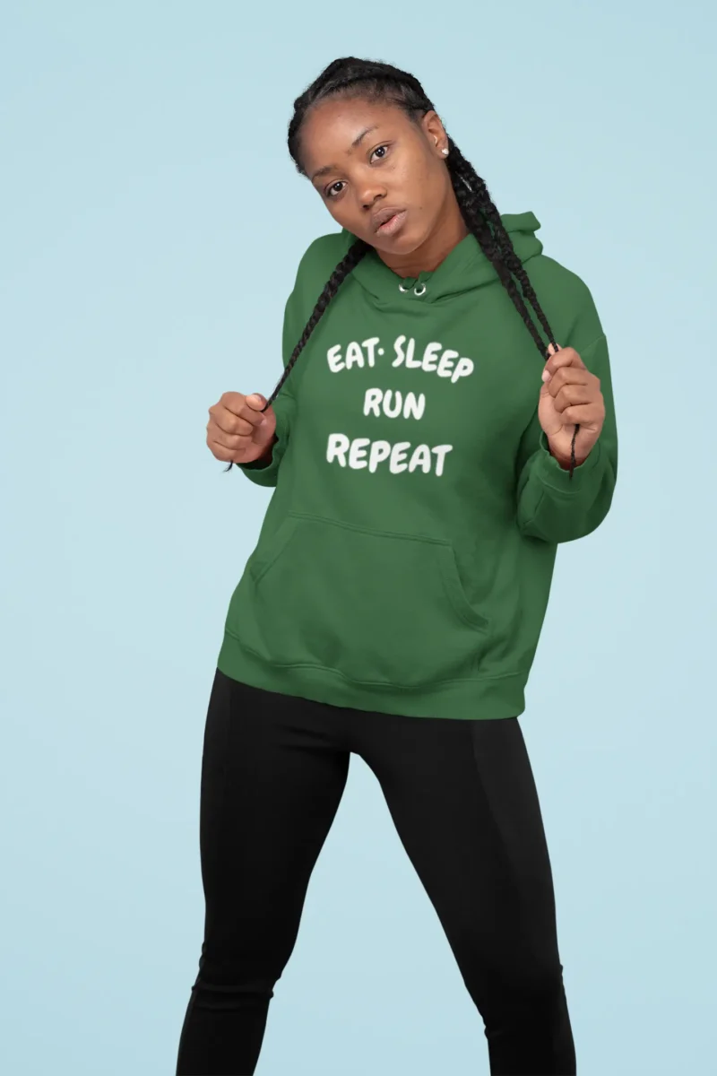 Eat. Sleep. Run. Repeat. – Women's Pullover Hoodie For the Runner Who Doesn’t Back Down—Even in the Cold. - Image 3