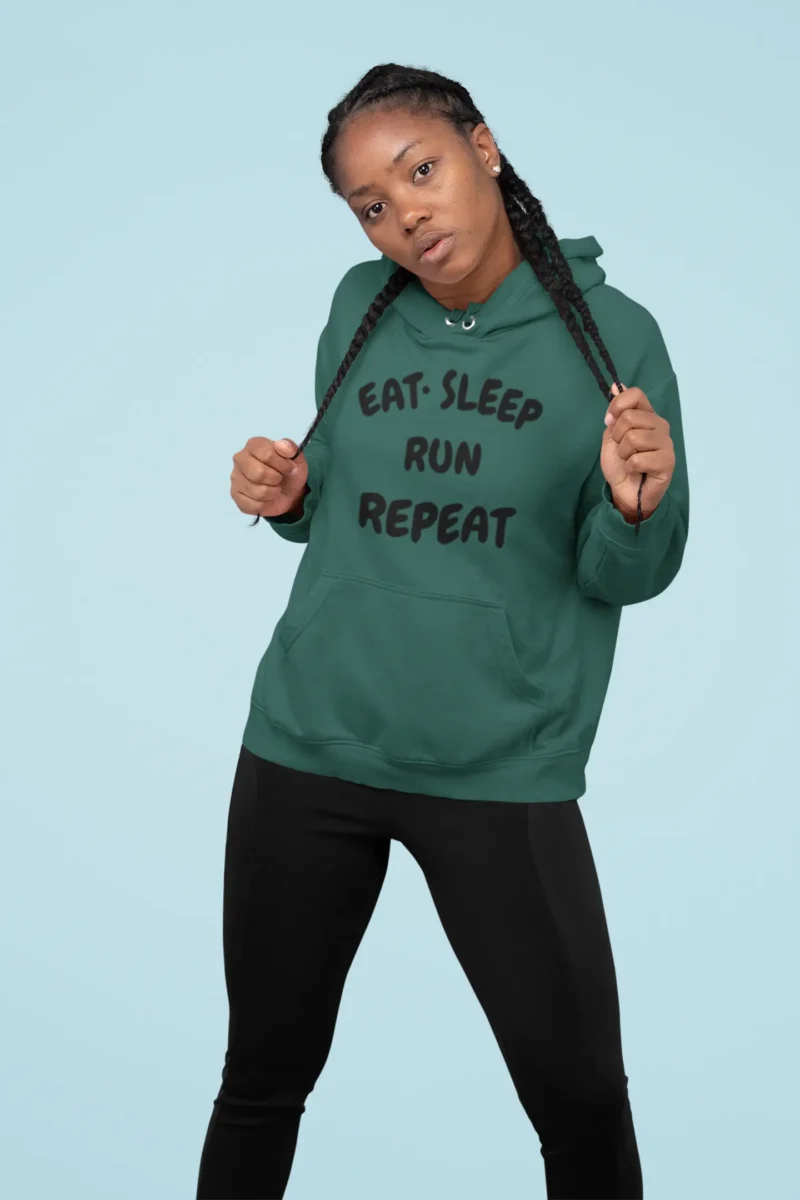 Eat. Sleep. Run. Repeat. – Women's Pullover Hoodie For the Runner Who Doesn’t Back Down—Even in the Cold. - Image 6